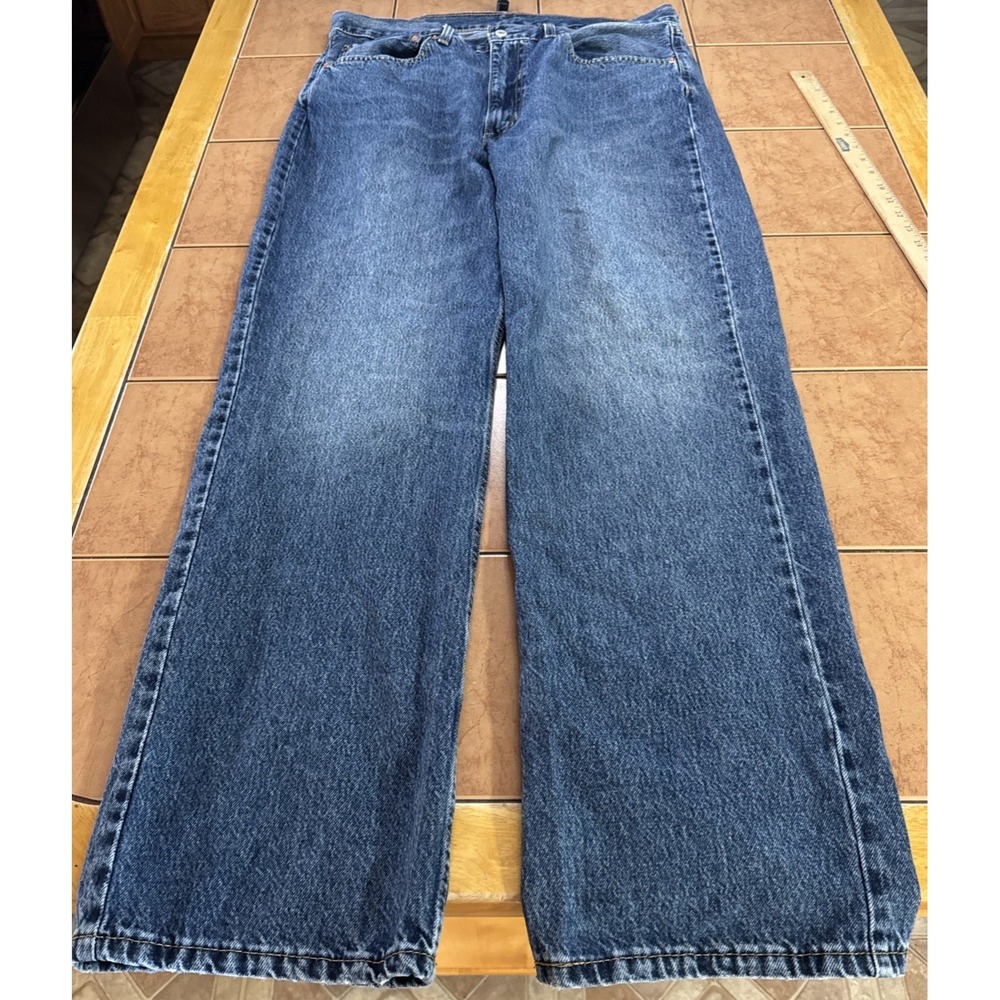 Levi's 565 Jeans Mens Sz 36 x 34 Blue Relaxed Fit Straight Denim Dark Wash - Picture 1 of 11